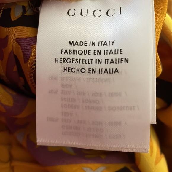 GUCCI gold, purple & brown floral fancy silk joggers, Small, excellent - Picture 7 of 12